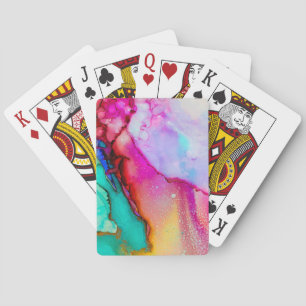 Baraja De Cartas Diseño de acuarela de mármol abstracto moderno