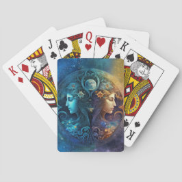 Baraja De Cartas Diseño de Acuarela del Signo Zodiacal Géminis