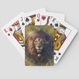Baraja De Cartas Diseño de Acuarela del Signo Zodiacal Leo