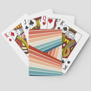 Baraja De Cartas Diseño de arco iris diagonal de color retro