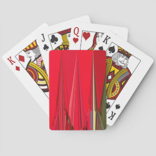 Baraja De Cartas Diseño de Arte Abstracto de Color con Textura Roja