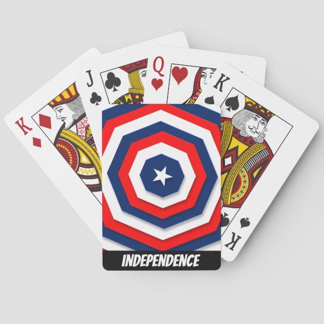 Baraja De Cartas Diseño de bandera de Estados Unidos (Reverso)