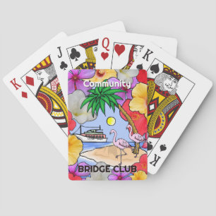 Baraja De Cartas Diseño de barco de crucero tropical personalizable