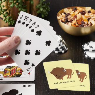 Baraja De Cartas Diseño de Bisonte en Fondo de Cualquier Color