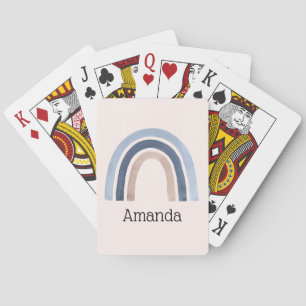 Baraja De Cartas Diseño de boho arcoiris azul y rosa
