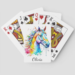 Baraja De Cartas Diseño de cabeza de caballo colorida