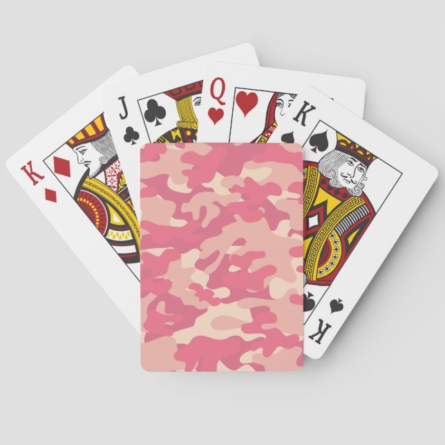 Baraja De Cartas Diseño de camo rosa (Reverso)
