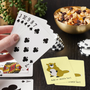 Baraja De Cartas Diseño de castor con fondo de cualquier color
