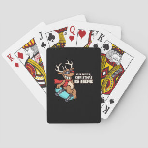Baraja De Cartas Diseño de Celebración Navideña Oh Ciervo