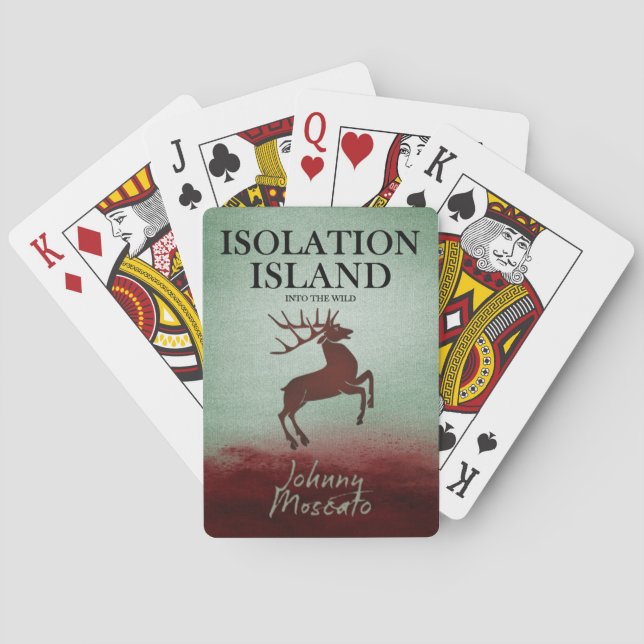 Baraja De Cartas Diseño de ciervo de la isla de aislamiento (Reverso)