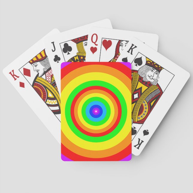 Baraja De Cartas Diseño de círculo arco iris-40686 (Reverso)