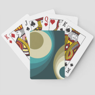 Baraja De Cartas Diseño de círculos de estilo retro colorido