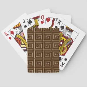 Baraja De Cartas Diseño de clave griega - chocolate oscuro