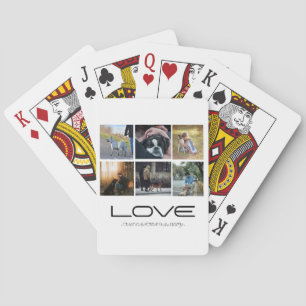 Baraja De Cartas Diseño de Collage de Retrato de Familia Perro Amor