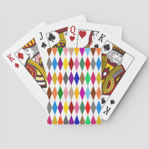 Baraja De Cartas Diseño de Diamantes Arlequín Colorido Blanco