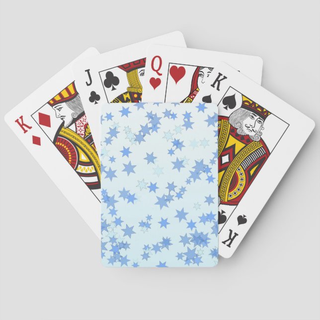 Baraja De Cartas Diseño de Estrellas Azules (Reverso)