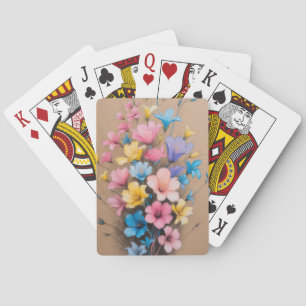 Baraja De Cartas Diseño de flores Colorido Arreglo Floral Arte