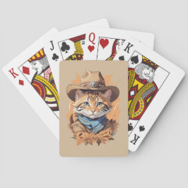 Baraja De Cartas Diseño de gatito vaquero vintage