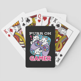 Baraja De Cartas Diseño De Gato Gamer - Purr En El Arte De Joystick
