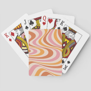 Baraja De Cartas Diseño de giro abstracto rosa y naranja