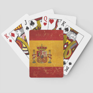 Baraja De Cartas Diseño de Grunge Vintage de Bandera Española