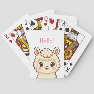 Baraja De Cartas Diseño de ilustración de llama linda