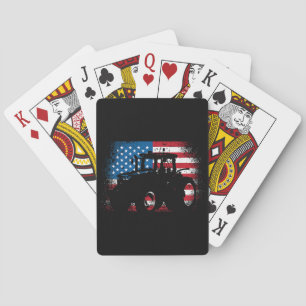 Baraja De Cartas Diseño de la bandera estadounidense de Tractor par