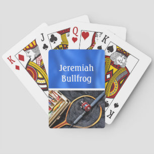 Baraja De Cartas Diseño de la pesca con nombre personalizado de Rod