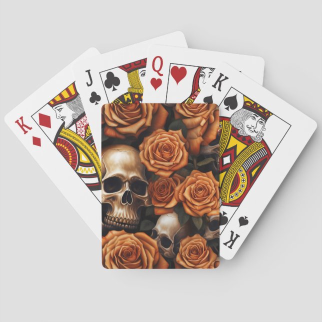 Baraja De Cartas Diseño de la serie Skull y Rosas 9 (Reverso)