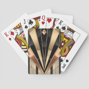 Baraja De Cartas Diseño de lujo geométrico de ráfaga solar Art Deco