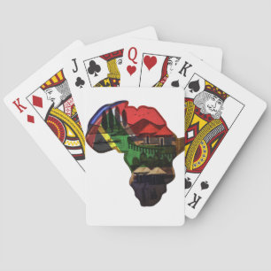 Baraja De Cartas Diseño de mapa de África colorido