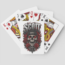 Baraja De Cartas Diseño de nombre personalizado Scott Gothic Skull
