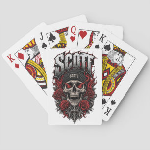 Baraja De Cartas Diseño de nombre personalizado Scott Gothic Skull