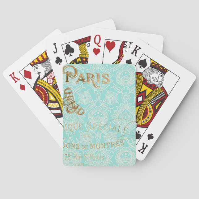 Baraja De Cartas Diseño de oro de París (Reverso)