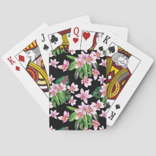Baraja De Cartas Diseño de orquídeas en acuarela 27