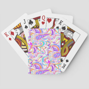 Baraja De Cartas Diseño de paisley blanco y colorido lindo