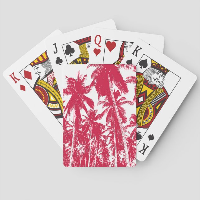 Baraja De Cartas Diseño de Palmeras Tropicales. (Reverso)