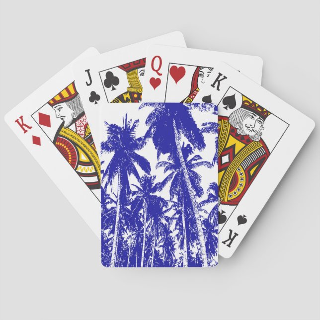 Baraja De Cartas Diseño de Palmeras Tropicales. (Reverso)