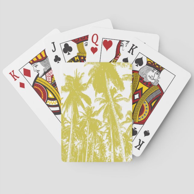 Baraja De Cartas Diseño de Palmeras Tropicales. (Reverso)