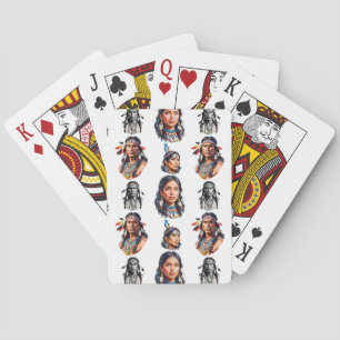 Baraja De Cartas Diseño de patrón de tribu de indios americanos nat