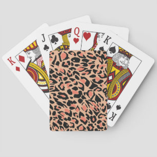 Baraja De Cartas Diseño de patrones de leopardo de época