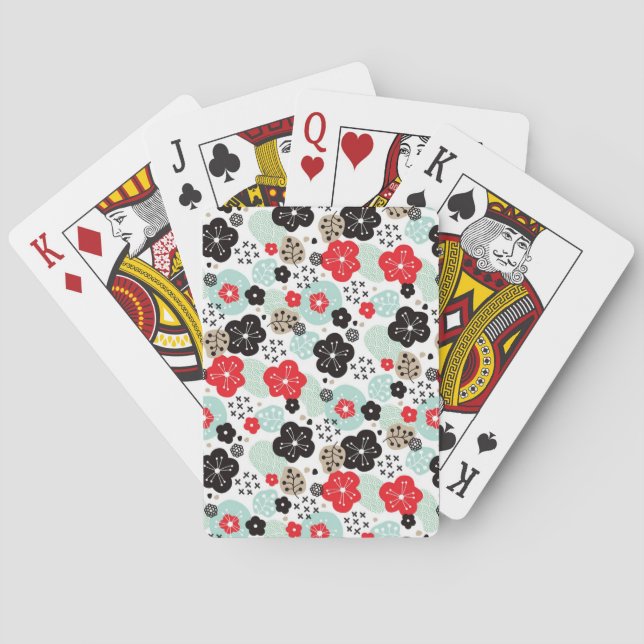 Baraja De Cartas Diseño de patrones japoneses personalizados Funda- (Reverso)