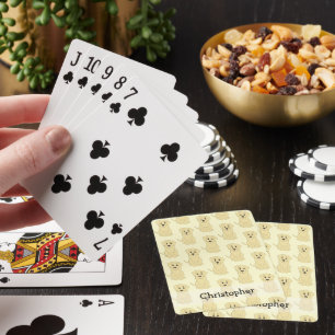 Baraja De Cartas Diseño de perro Labrador amarillo con fondo de cua