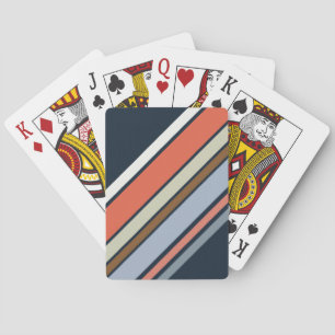 Baraja De Cartas Diseño de rayas de estilo retro diagonal