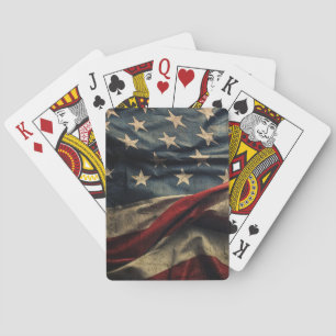 Baraja De Cartas Diseño de tela ondulada de bandera estadounidense