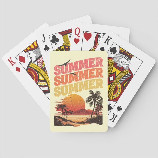 Baraja De Cartas Diseño de texto de verano (Reverso)