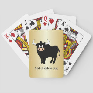 Baraja De Cartas Diseño de toro fondo de cualquier color personaliz