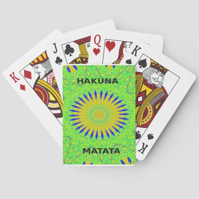 Baraja De Cartas Diseño de un motivo africano en la impresión de ar (Reverso)