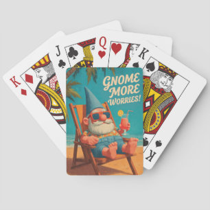 Baraja De Cartas Diseño de Vacaciones en la Playa con Gnomo de Esti
