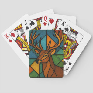 Baraja De Cartas Diseño de vidrio tintado estilo Tiffany de ciervo